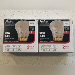 4-pack of 60 Watt A19 Incandescent Bulbs (not LED) 130V for standard home use
